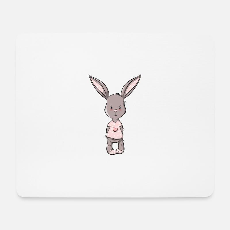 Pink Hare - Mouse Pad (horizontal) - white