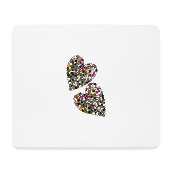 herzen kugeln - Mousepad (Querformat) - Weiß - Vorne