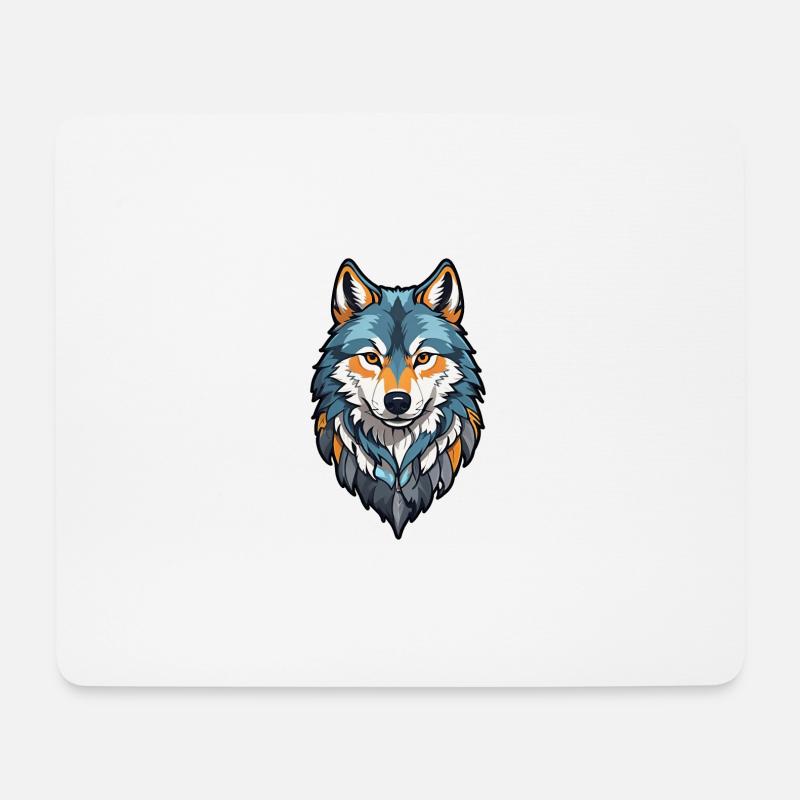 Stilisierter Wolf - Mousepad (Querformat) - Weiß