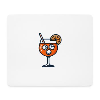 Orange Spritz Glas mit Eis - Mousepad (Querformat) - Weiß - Vorne