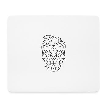 Mexikanischer Totenkopf_Kurzhaarfrisur ausmalen - Mousepad (Querformat) - Weiß - Vorne