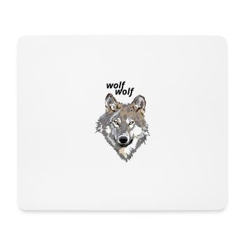 Loup - Tapis de souris (format paysage) - blanc - Devant
