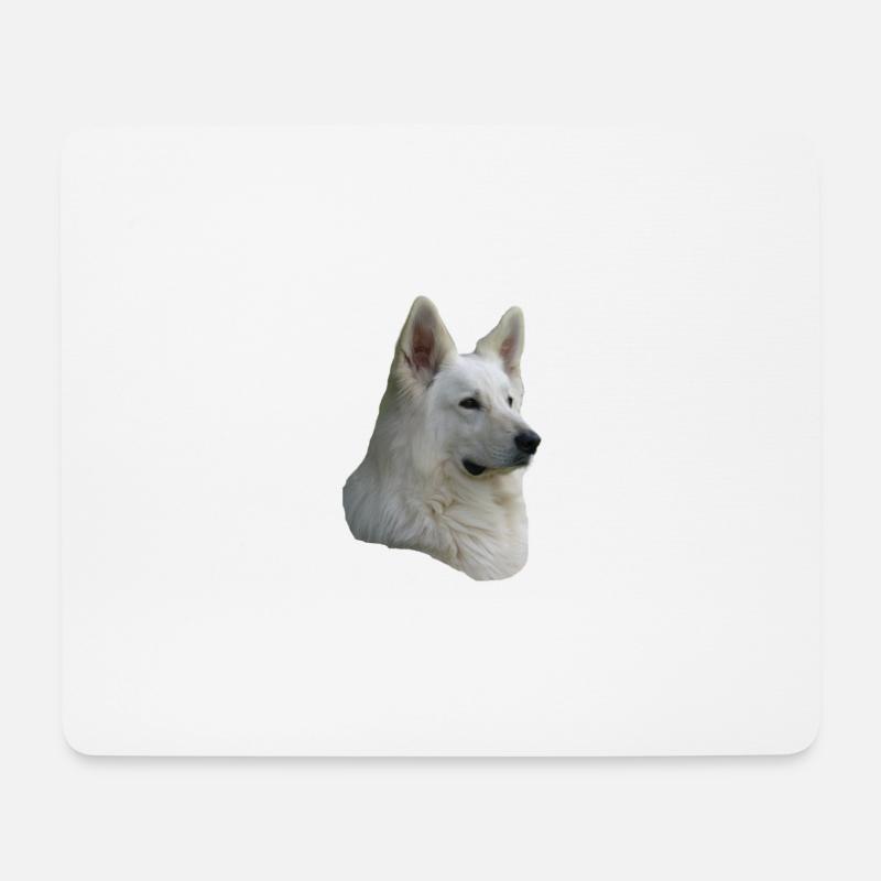 weisser Schäferhund Kopf - Mousepad (Querformat) - Weiß