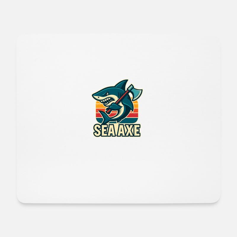 shark sea axe design - Mouse Pad (horizontal) - white