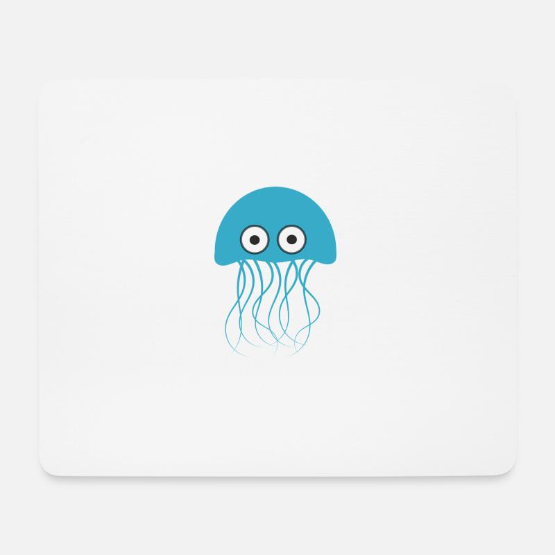 Qualle - Mousepad (Querformat) - Weiß