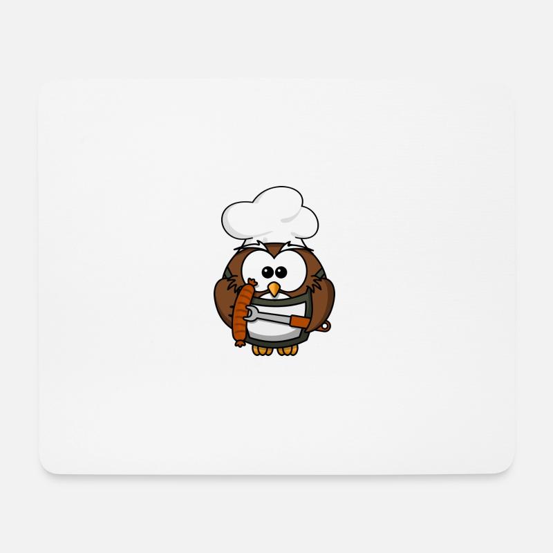 Owl cook - Mouse Pad (horizontal) - white