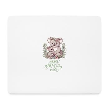 Meilleure maman jamais Koala embrasser Couronne de fleurs - Tapis de souris (format paysage) - blanc - Devant
