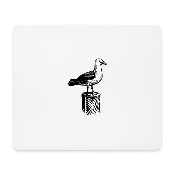 Möwe. Norden. Moin aus Norddeutschland. - Mousepad (Querformat) - Weiß - Vorne