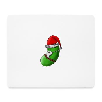 Green SantaBean with Face - Tapis de souris (format paysage) - blanc - Devant