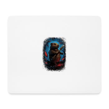 badgers beaver shirt funny fun beaver tee shirt - Mousepad (Querformat) - Weiß - Vorne