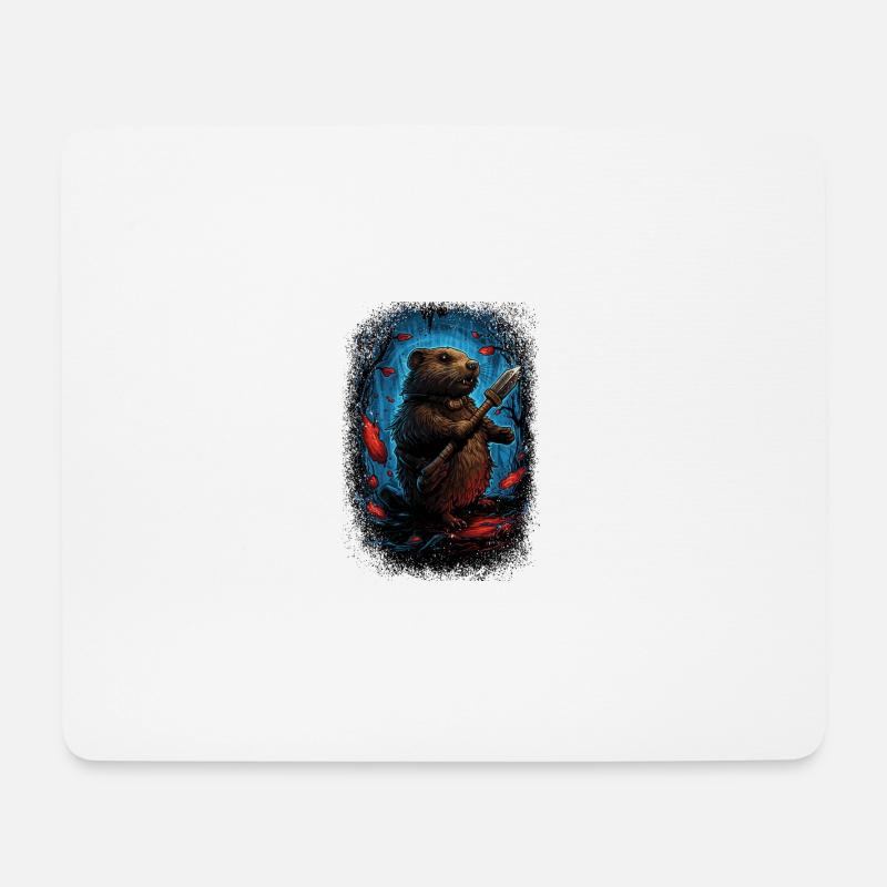 badgers beaver shirt funny fun beaver tee shirt - Mousepad (Querformat) - Weiß
