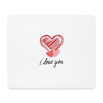 I love you - Mousepad (Querformat) - Weiß - Vorne