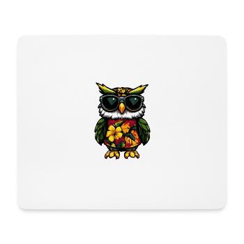 Eule Comic Urlaub - Mousepad (Querformat) - Weiß - Vorne