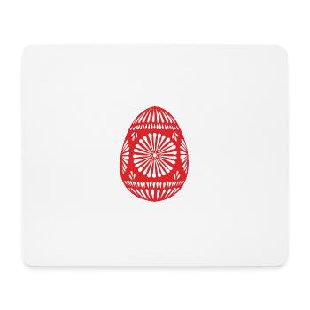 Rotes gemustertes Osterei - Mousepad (Querformat) - Weiß - Vorne