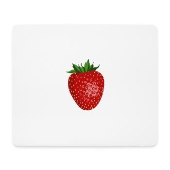 Erdbeere - Mousepad (Querformat) - Weiß - Vorne