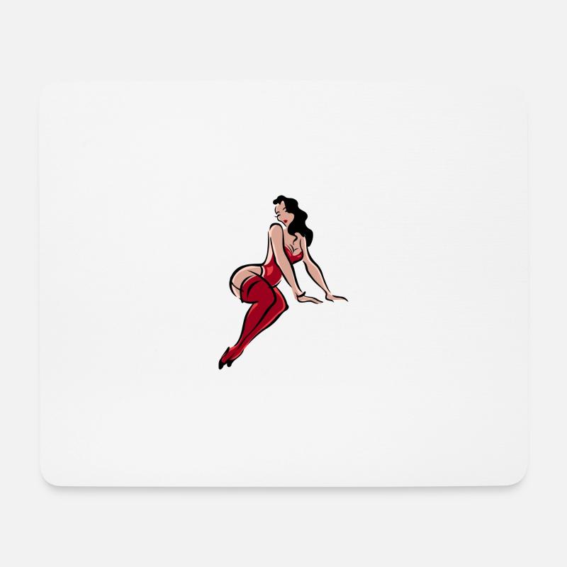 Lady - Mousepad (Querformat) - Weiß