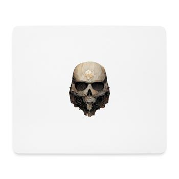 Totenkopf aus Holz - Mousepad (Querformat) - Weiß - Vorne