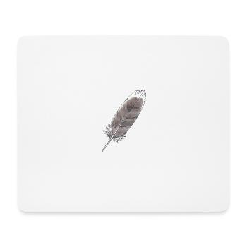 Feder Grau Handgezeichnet (Graugans) - Mousepad (Querformat) - Weiß - Vorne