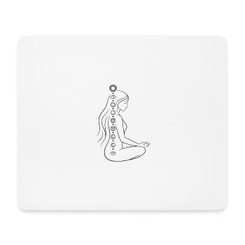 Méditation Yoga des Chakras - Femme Lotus Spirituelle - Tapis de souris (format paysage) - blanc - Devant