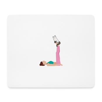 Namaste,Yoga,katze, catyoga, gymnastik - Mousepad (Querformat) - Weiß - Vorne