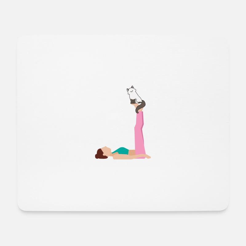 Namaste,Yoga,katze, catyoga, gymnastik - Mousepad (Querformat) - Weiß