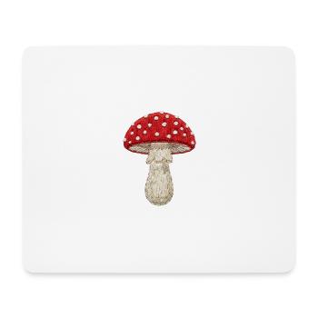 Mushroom red-white in embroidered look (printed) - Mouse Pad (horizontal) - white - Front