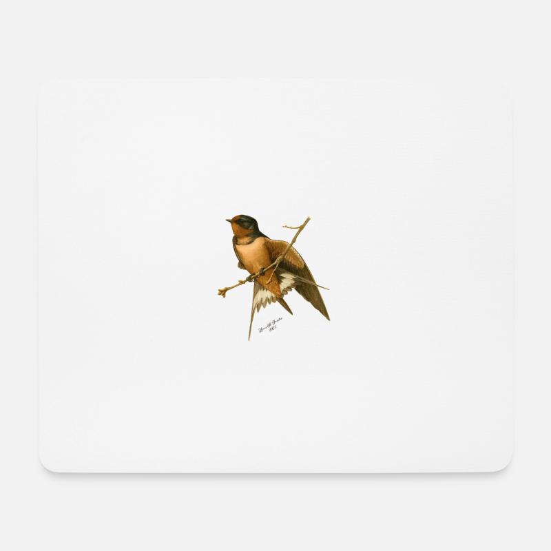 Rauchschwalbe - Rauchschwalbenschwalbenvogel - Mousepad (Querformat) - Weiß