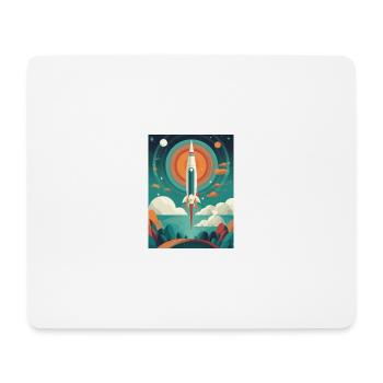 Lancement de fusée Raketenstart - Tapis de souris (format paysage) - blanc - Devant