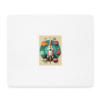 Lancement de fusée Raketenstart - Tapis de souris (format paysage) - blanc - Devant