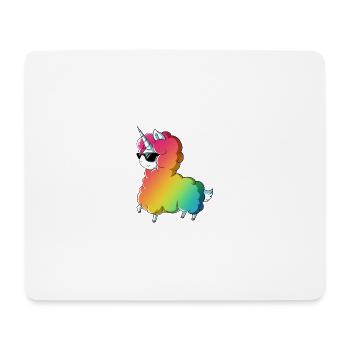 Fluffy Arc-en-ciel Licorne - Tapis de souris (format paysage) - blanc - Devant