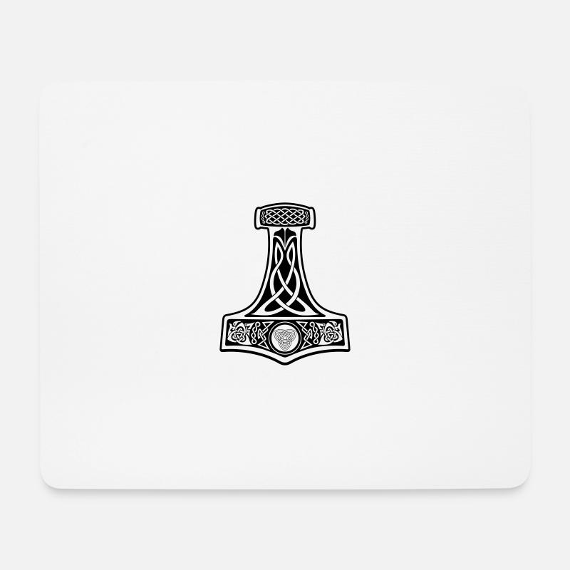 Viking Mjollnir Thor Hammer - Mousepad (Querformat) - Weiß