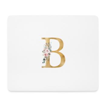 Customizable Monogram B Floral - Mouse Pad (horizontal) - white - Front