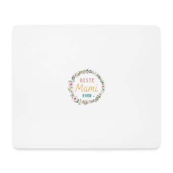 Beste Mami Ever! Blumen Kranz, personalisierbar - Mousepad (Querformat) - Weiß - Vorne