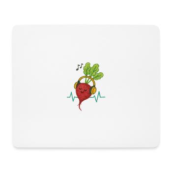 Beet Beats und Kopfhörer - Mousepad (Querformat) - Weiß - Vorne