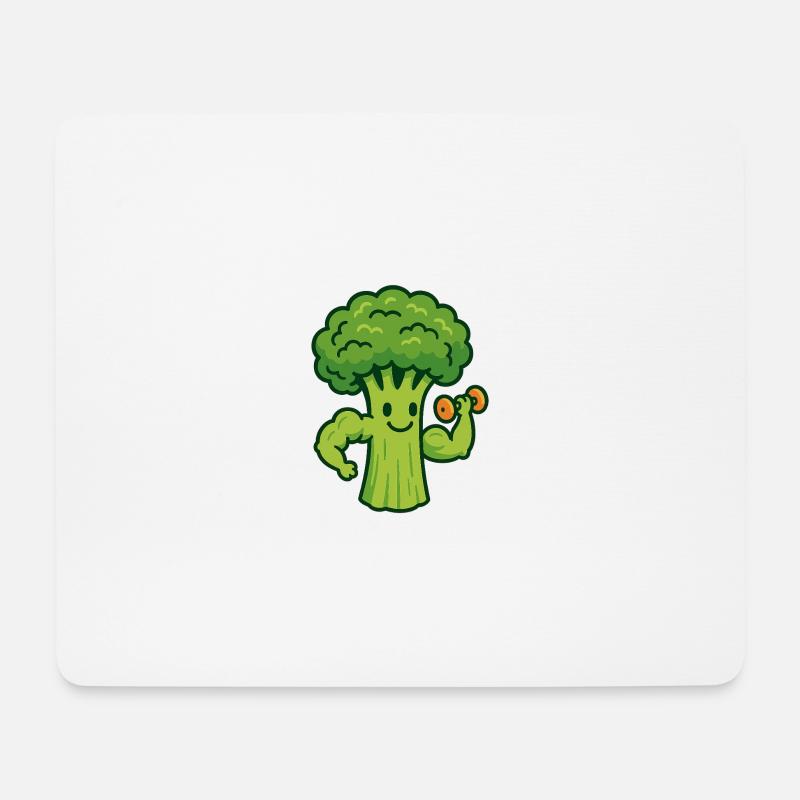 Gains de brocoli - Tapis de souris (format paysage) - blanc