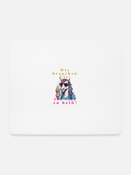 Einhorn Eis vs. Hitze - Mousepad (Querformat) - Weiß