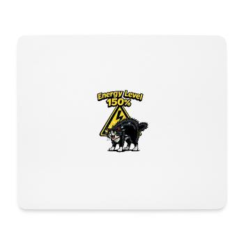 Niveau d’énergie 150 % Chat chargé - Tapis de souris (format paysage) - blanc - Devant
