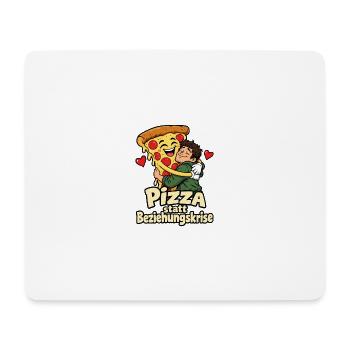 Pizza statt Beziehungskrise – Lustiger Comic - Mousepad (Querformat) - Weiß - Vorne