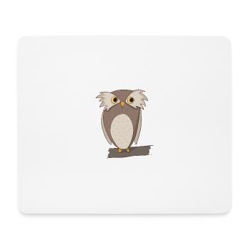 Eule Comic - Mousepad (Querformat) - Weiß - Vorne