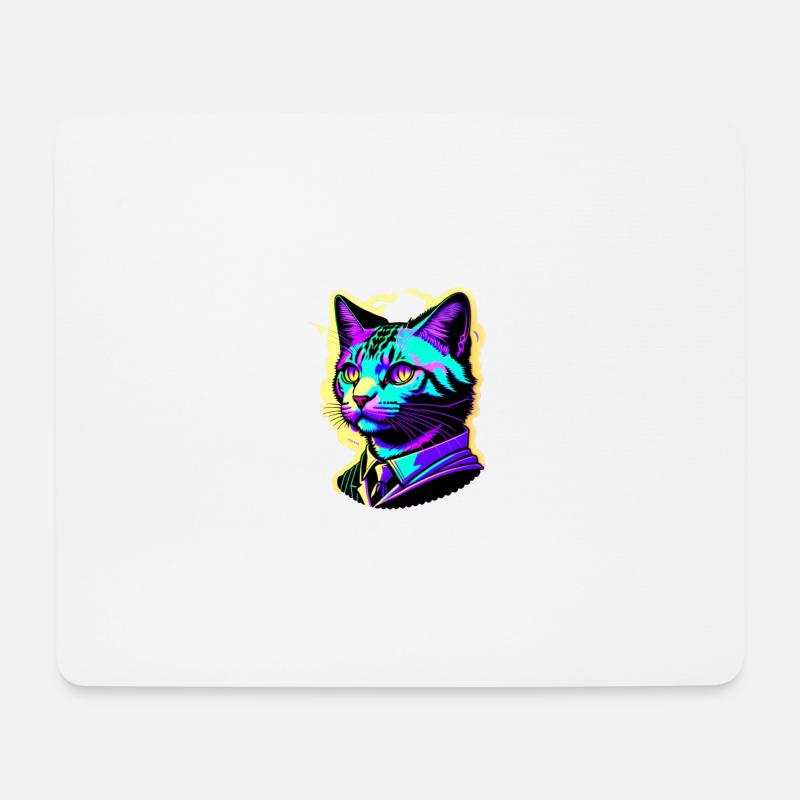 Gentleman Cat Colorful - Mouse Pad (horizontal) - white