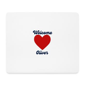 Oliver willkommen - Mousepad (Querformat) - Weiß - Vorne