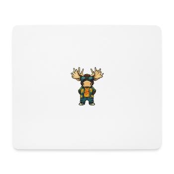 Elch Comic Cool Sommer - Mousepad (Querformat) - Weiß - Vorne