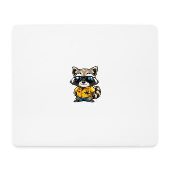 raton laveur Été frais - Tapis de souris (format paysage) - blanc - Devant
