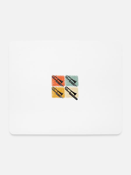 Vintage Retro Posaune Posaunen Entwurf - Mousepad (Querformat) - Weiß