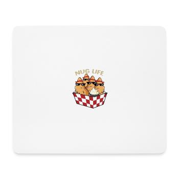 ENOUGH LIFE! Cool Chicken Nuggets design - Mouse Pad (horizontal) - white - Front