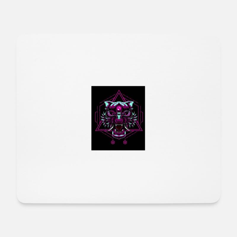 Neon Tiger - Mousepad (Querformat) - Weiß
