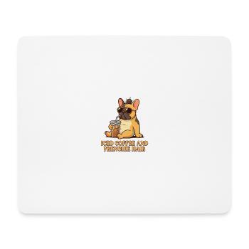 Eiskaffee und Frenchie-Frisur - Mousepad (Querformat) - Weiß - Vorne