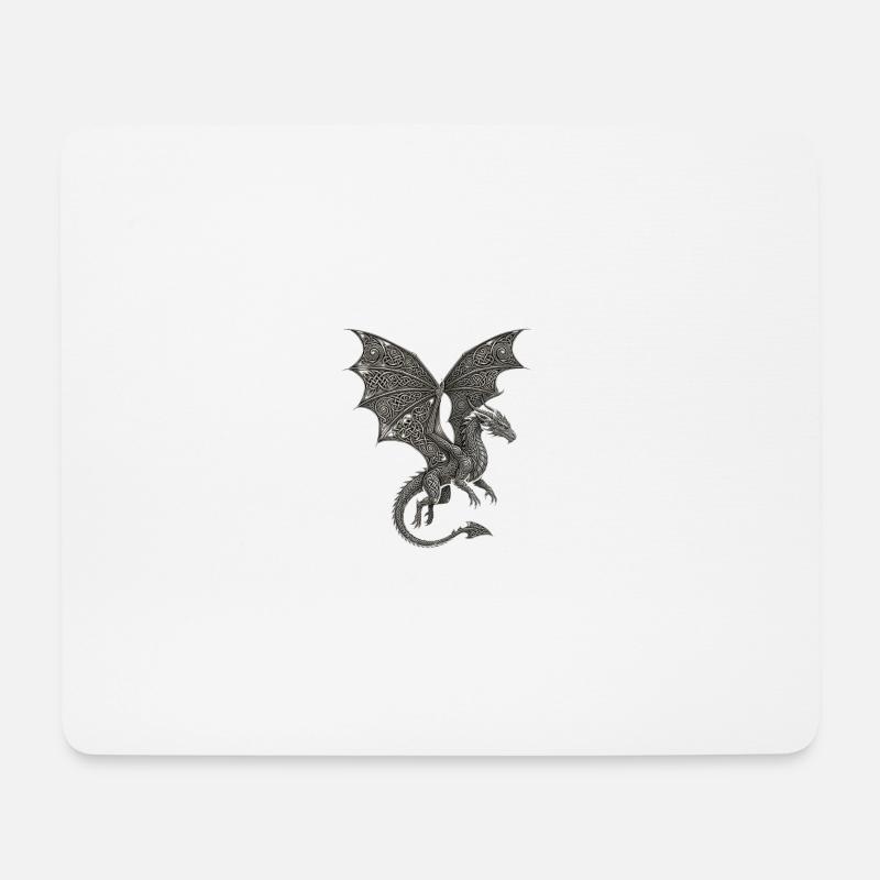 Drache Edles keltisches Knotenmuster  - Mousepad (Querformat) - Weiß