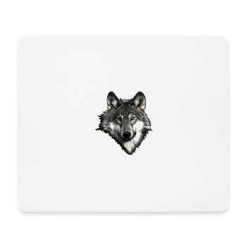 Wolf face - Mouse Pad (horizontal) - white - Front