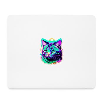 chat coloré - Tapis de souris (format paysage) - blanc - Devant